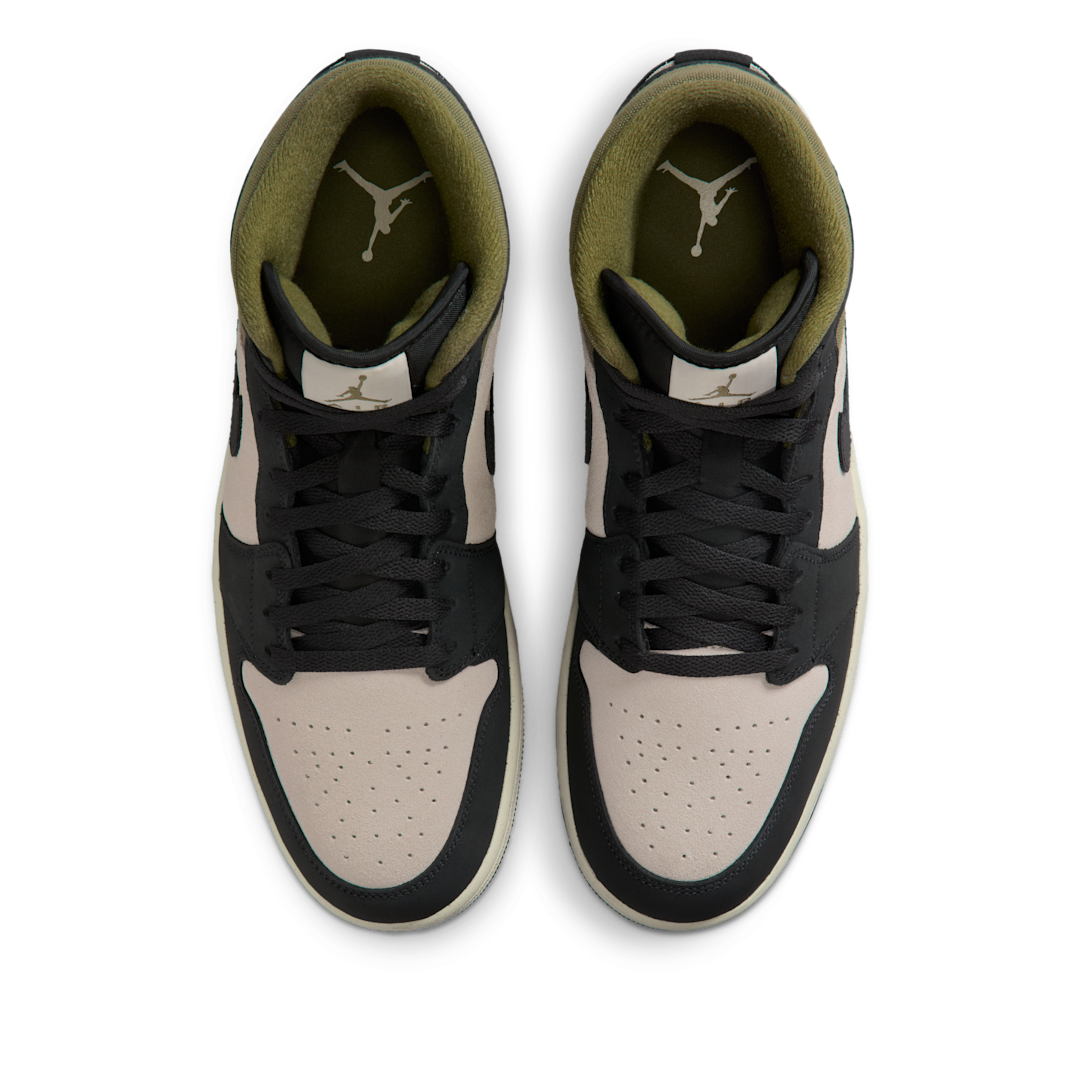 Air Jordan 1 Mid SE Off Noir Medium Olive, Light Orewood Brown/Medium Olive/Sail/Off Noir (HV4091-102)