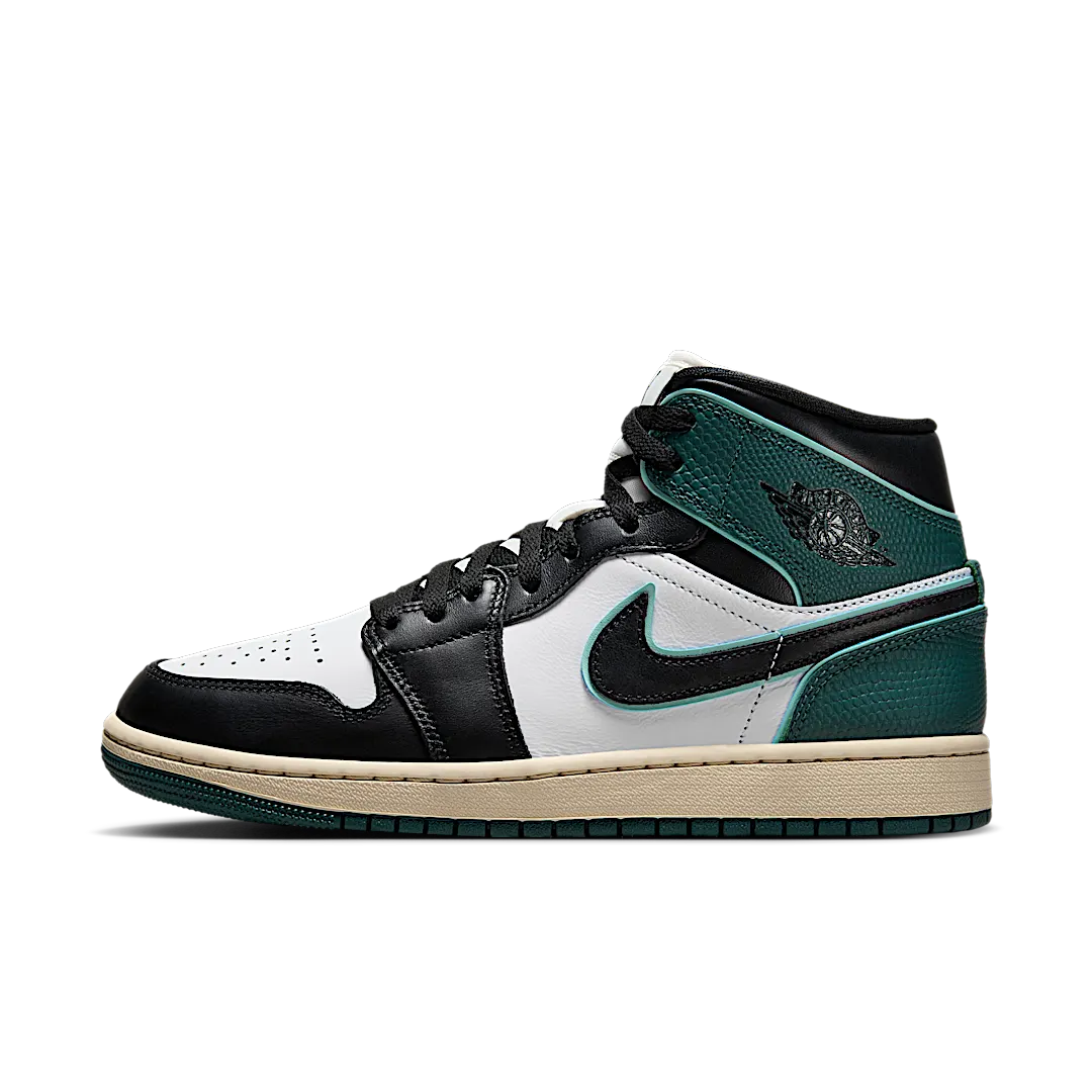 Air Jordan 1 Mid SE Oxidized Green, White/Light Dew/Oxidized Green/Black (FQ7818-100)