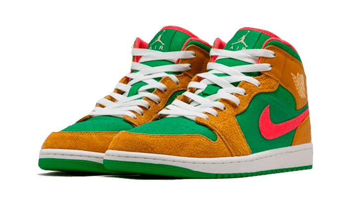 Air Jordan 1 Mid SE Wheat Watermelon, Wheat/Lucky Green-Watermelon-White (DX4332-700)