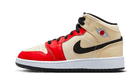 Air Jordan 1 Mid SS '88 Dunk Contest, Muslin/Black/White/Chile Red (DV7012-100)