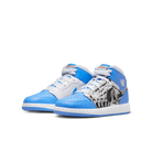 Air Jordan 1 Mid Sneaker School Game Winner, White/Starfish/University Blue (DR6492-100)