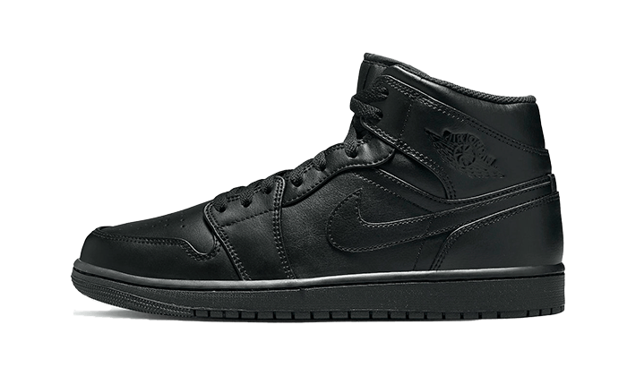 Air Jordan 1 Mid Triple Black, Black/Black/Black (554724-093)