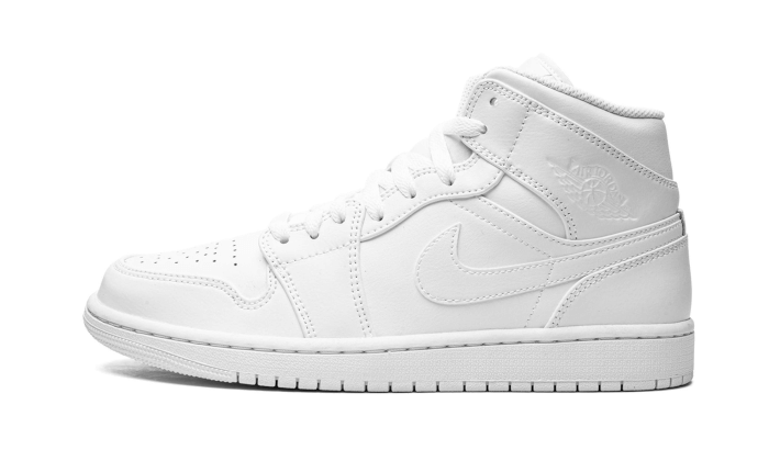 Air Jordan 1 Mid Triple White, White/White/White (554724-136 / 554725-130)