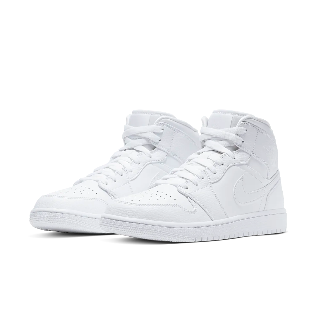 Air Jordan 1 Mid Triple White 2.0 (2020), White/White-White (554724-130)