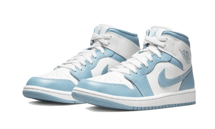 Air Jordan 1 Mid UNC (2022), White/Worn Blue/Sail (BQ6472-141)