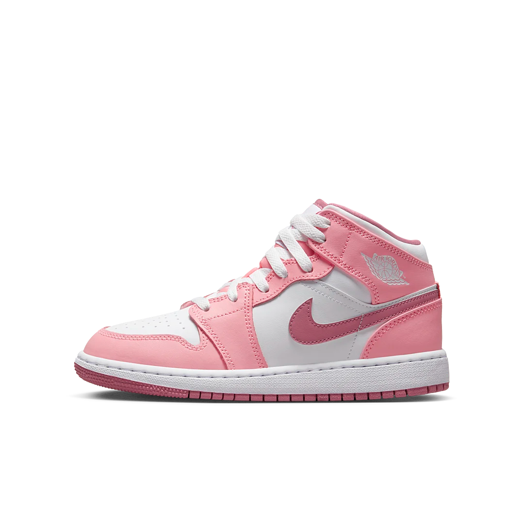 Air Jordan 1 Mid Valentine's Day (2023), Coral Chalk/Desert Berry/White (DQ8423-616)