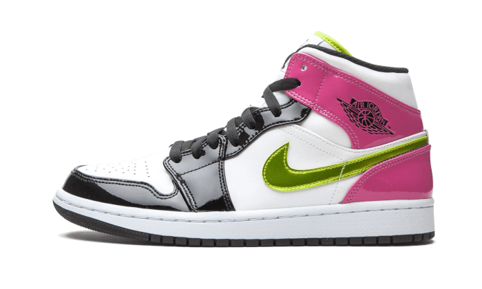 Air Jordan 1 Mid White Black Cyber Pink, White/Black-Cyber-Pink (CZ9834-100 / CZ9835-100)