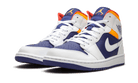 Air Jordan 1 Mid White Laser Orange Deep Royal Blue, White/Laser Orange-Deep Royal Blue (554725-131)