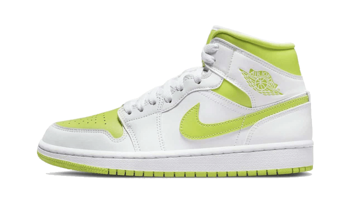 Air Jordan 1 Mid White Lime, White/Lime (BQ6472-131)