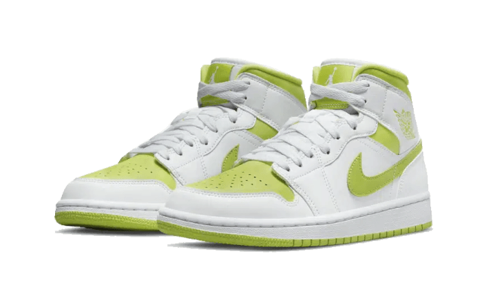 Air Jordan 1 Mid White Lime, White/Lime (BQ6472-131)