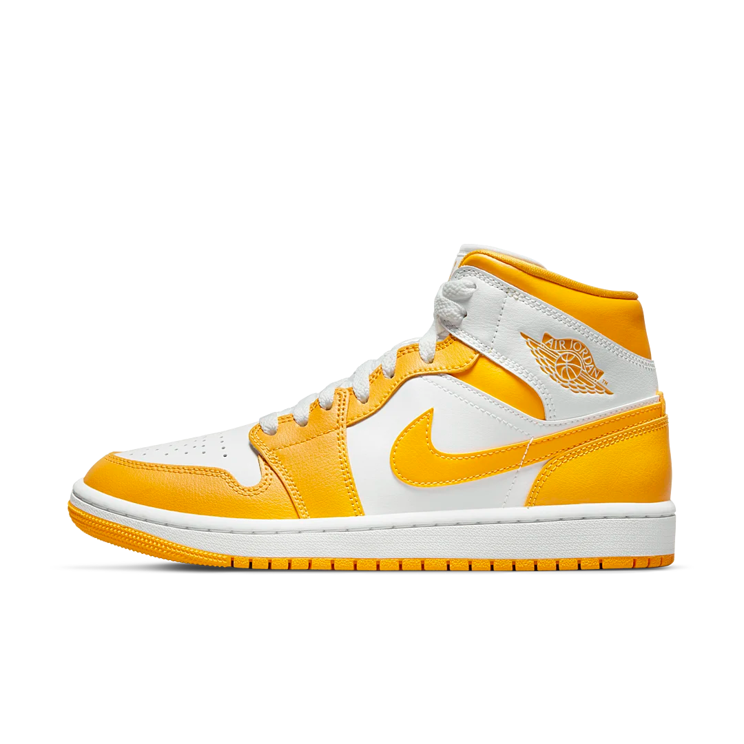 Air Jordan 1 Mid White University Gold, White/University Gold/White (BQ6472-117)