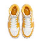 Air Jordan 1 Mid White University Gold, White/University Gold/White (BQ6472-117)