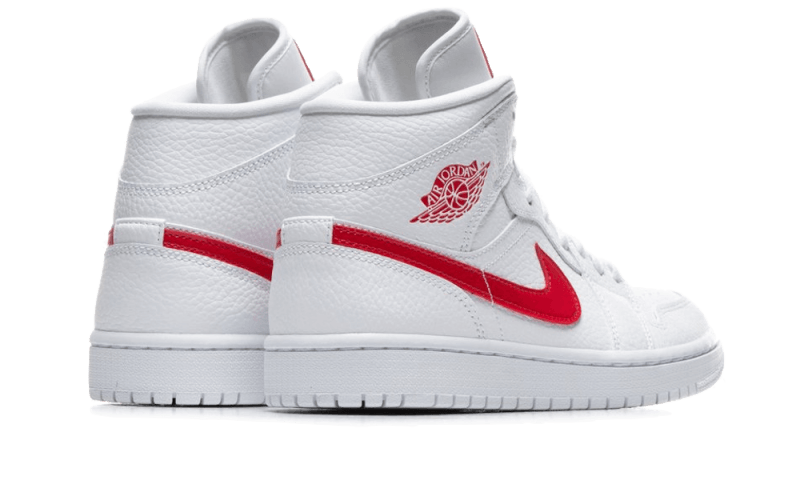 Air Jordan 1 Mid White University Red, White/University Red (BQ6472-106)