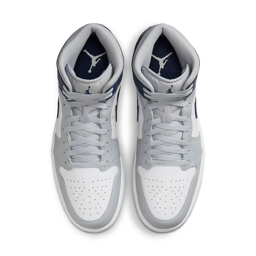 Air Jordan 1 Mid Wolf Grey Midnight Navy, White/Wolf Grey/Midnight Navy (DQ8426-104)