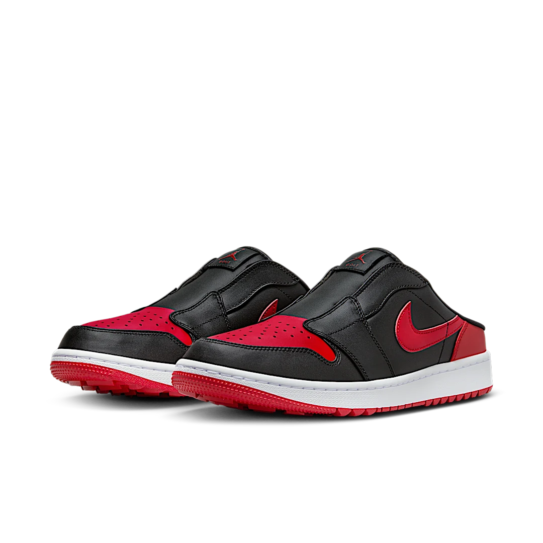 Air Jordan 1 Mule Golf Bred, Black/White/Varsity Red (FJ1214-001)