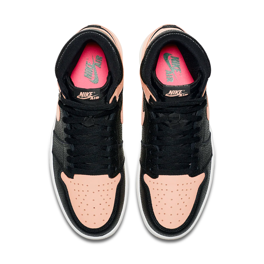 Air Jordan 1 Retro High Black Crimson Tint, Black/Crimson Tint-White-Hyper Pink-Mystic Green (555088-081)