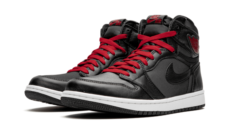 Air Jordan 1 Retro High Black Satin Gym Red, Black/Gym Red-Black-White (555088-060 / 575441-060)