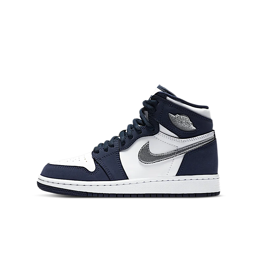 Air Jordan 1 Retro High CO Japan Midnight Navy, White/Metallic Silver-Midnight Navy (575441-141)