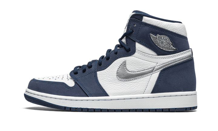 Air Jordan 1 Retro High CO.JP Midnight Navy (2020), White/Metallic Silver-Midnight Navy (DC1788-100)