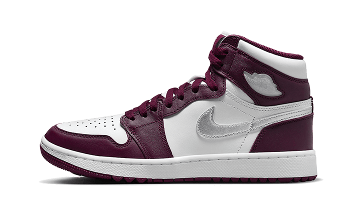 Air Jordan 1 Retro High Golf Bordeaux, White/Bordeaux-Metallic Silver (DQ0660-103)