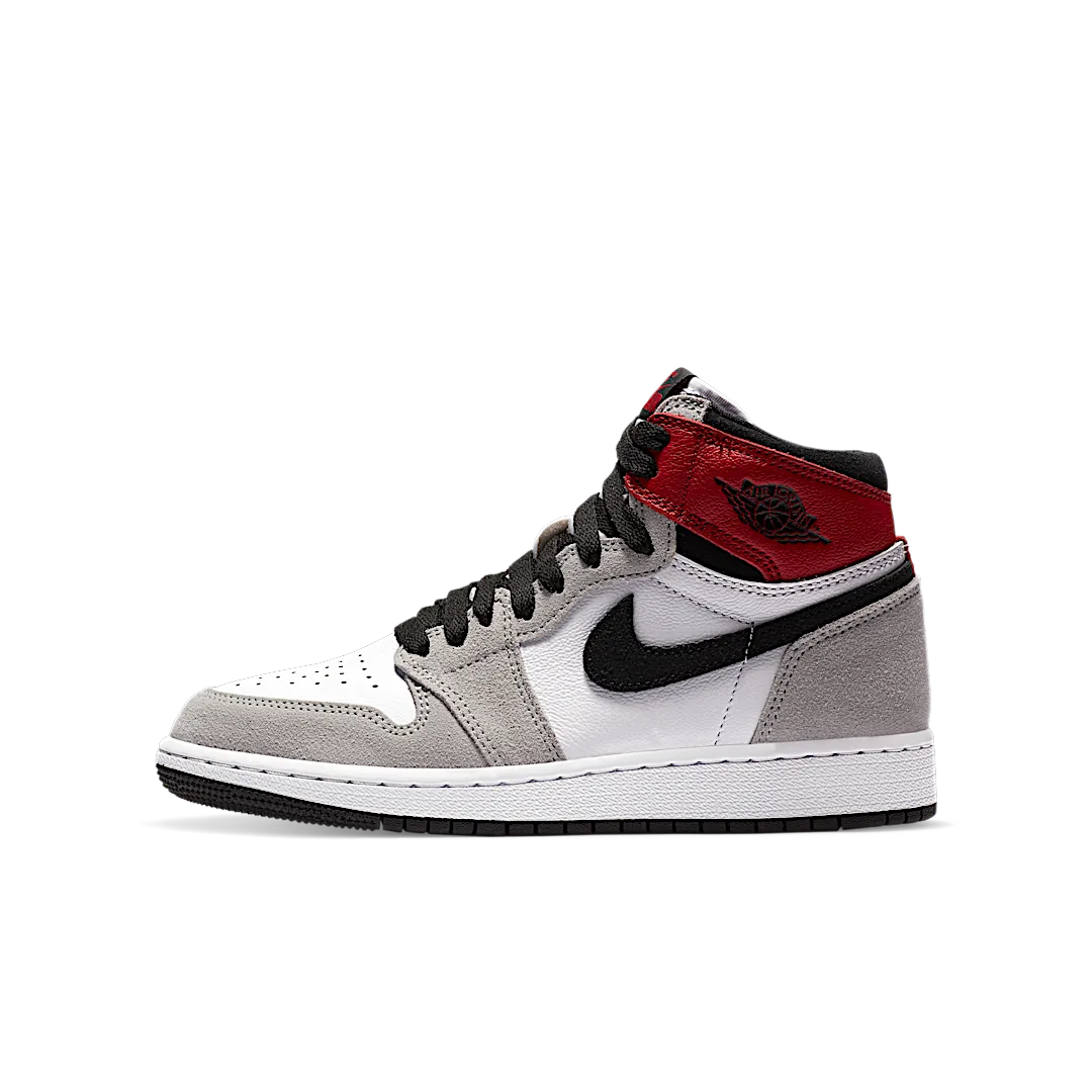 Air Jordan 1 Retro High Light Smoke Grey, White/Black-Light Smoke Grey-Varsity Red (575441-126)