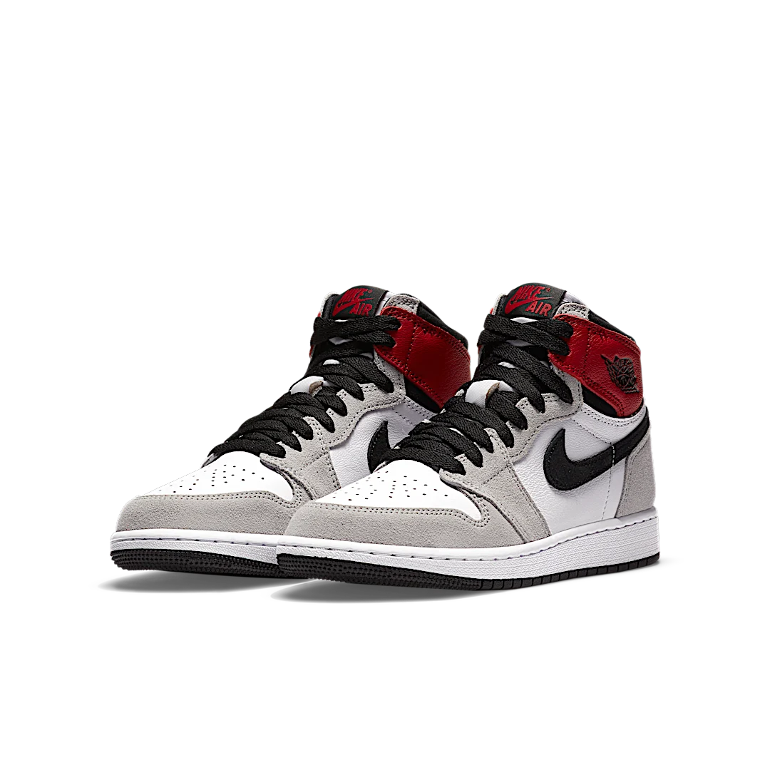 Air Jordan 1 Retro High Light Smoke Grey, White/Black-Light Smoke Grey-Varsity Red (575441-126)