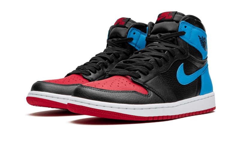 Air Jordan 1 Retro High NC to Chi, Black/Dark Powder Blue-Gym Red (CD0461-046)