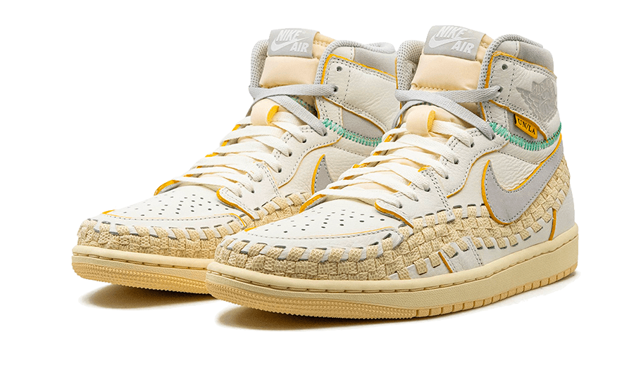 Air Jordan 1 Retro High OG SP Union LA Bephies Beauty Supply Summer of ‘96, Sail/Wolf Grey-Muslin-Pale Vanilla-Kinetic Green-University Gold (FD2565-100)