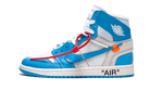 Air Jordan 1 Retro High Off-White University Blue, White/Dark Powder Blue-Cone (AQ0818-148)