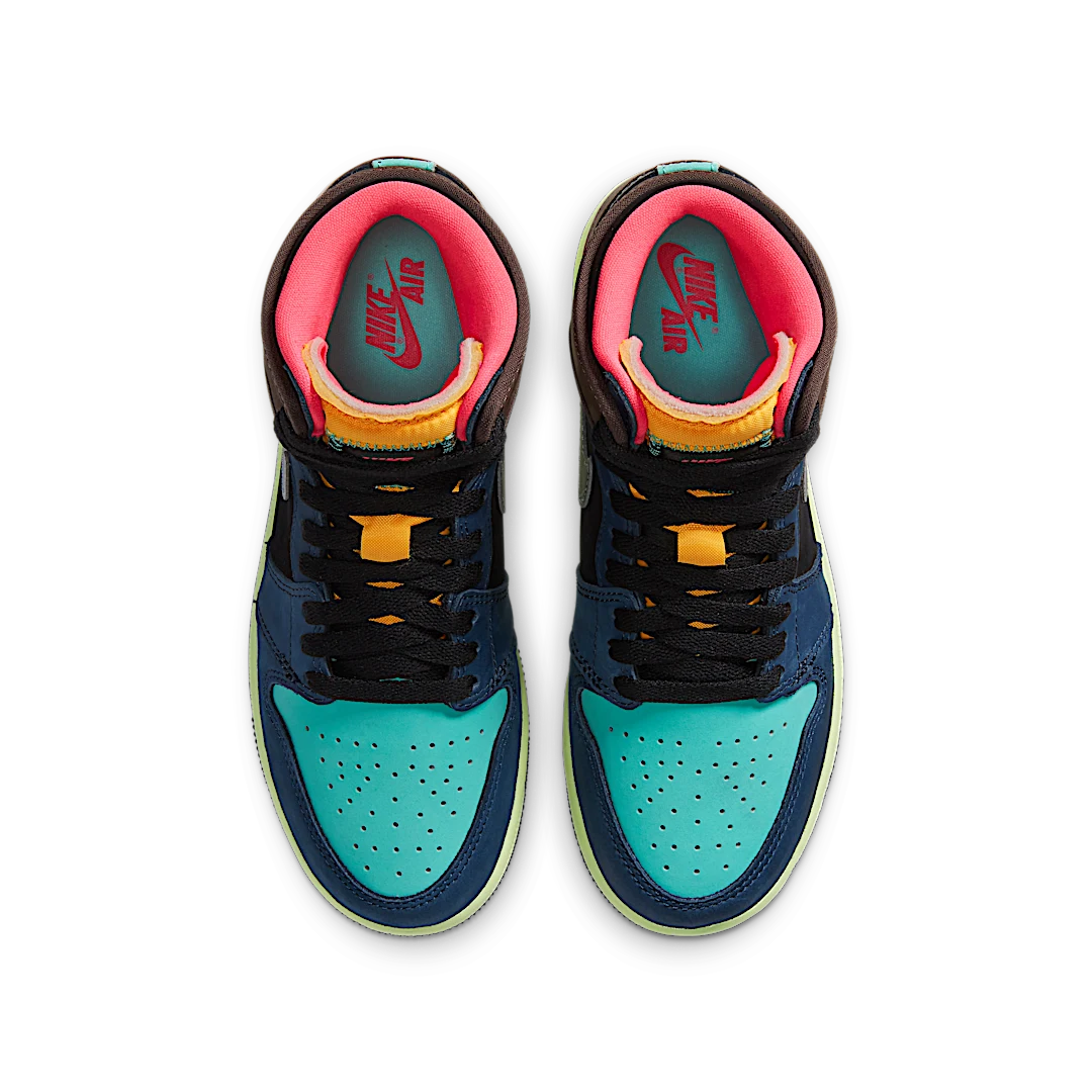 Air Jordan 1 Retro High Tokyo Bio Hack, Baroque Brown/Black-Laser Orange-Racer Pink (575441-201)