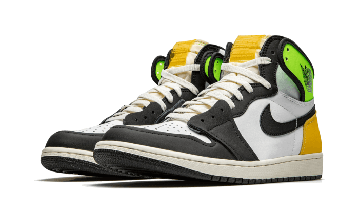 Air Jordan 1 Retro High White Black Volt University Gold, White/Black-Volt-University Gold (555088-118)