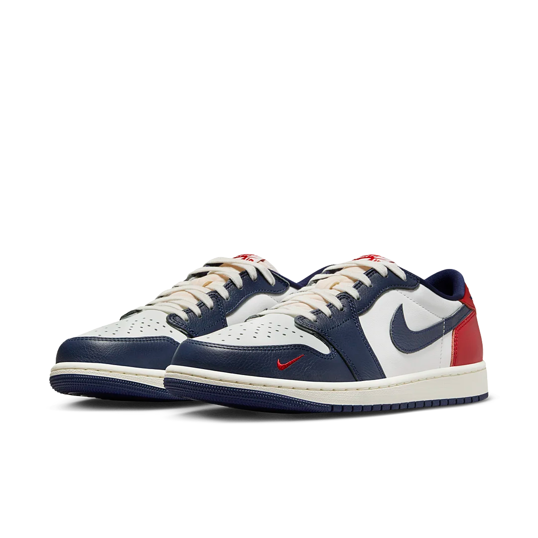 Air Jordan 1 Retro Low OG Howard University, White/Gym Red/Midnight Navy/Neutral Grey/Sail/Muslin (HQ2993-100)