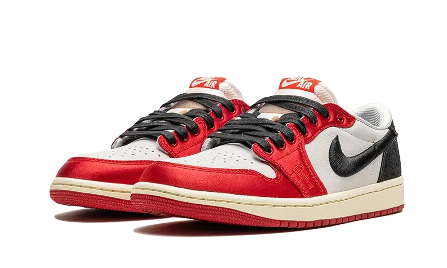 Air Jordan 1 Retro Low OG Trophy Room Rookie Card Away, Sail/Black-Varsity Red-Muslin (FN0432-100)