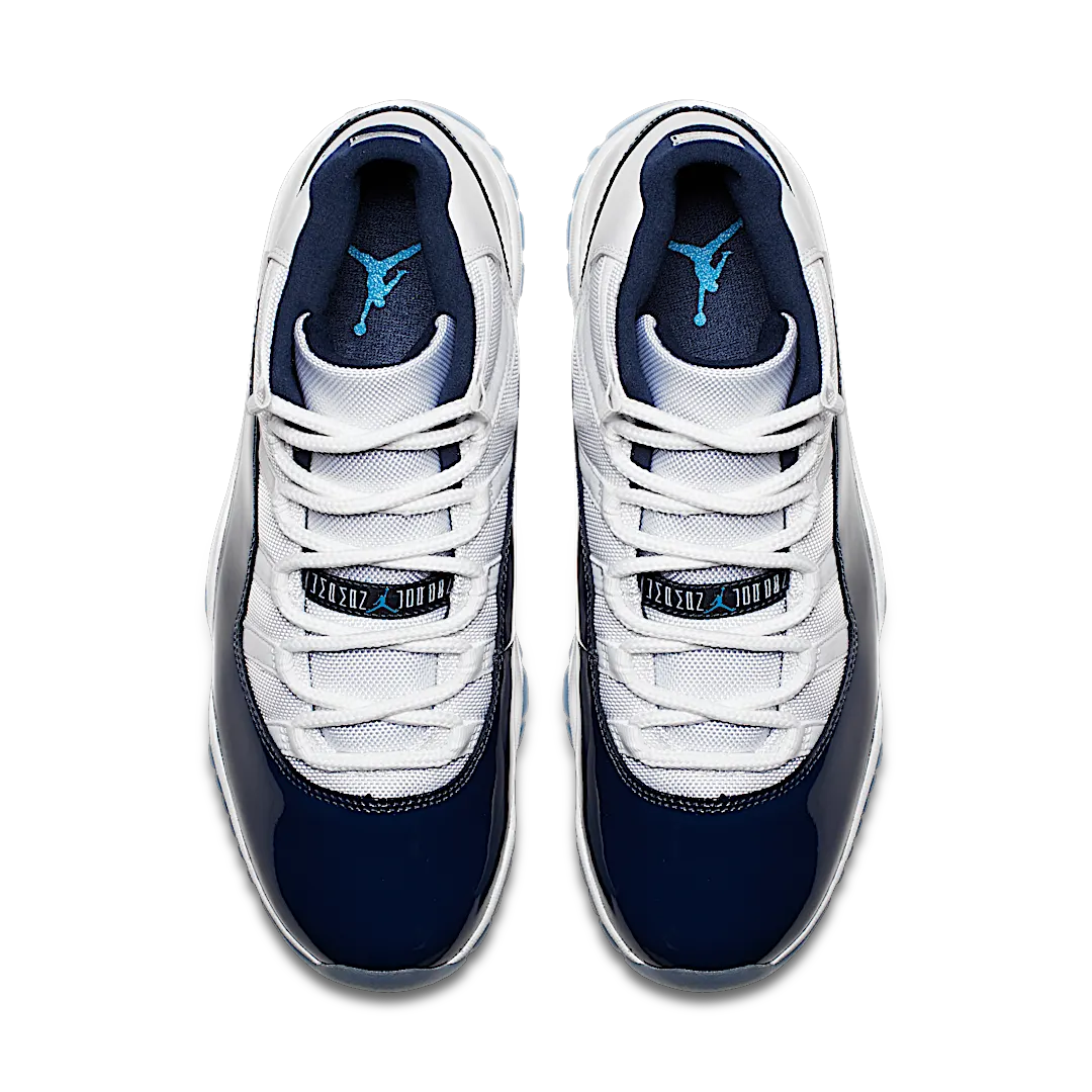 Air Jordan 11 Retro UNC Win Like 82, White/University Blue-Midnight Navy (378037-123)