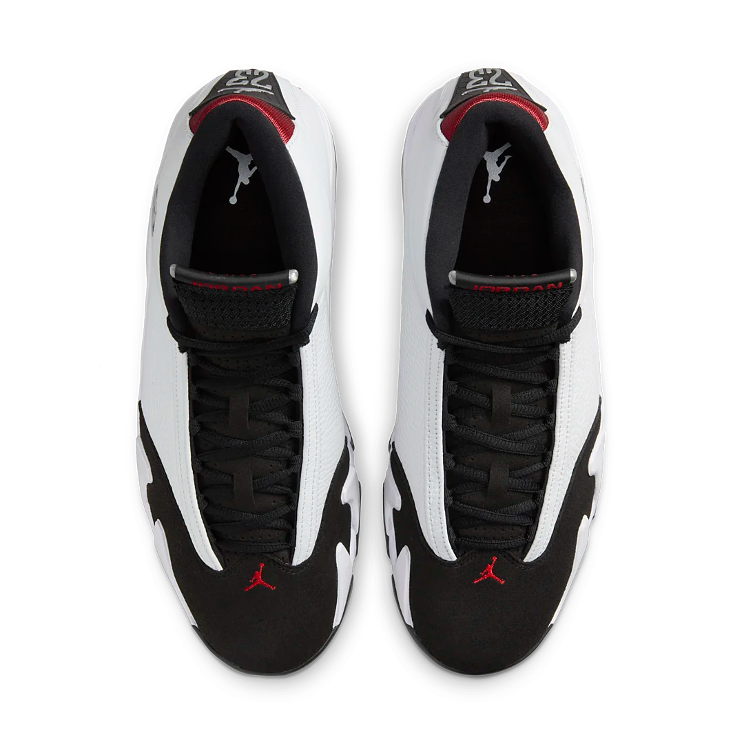 Air Jordan 14 Retro Black Toe (2024), White/Varsity Red/Black/Metallic Silver (487471-160)