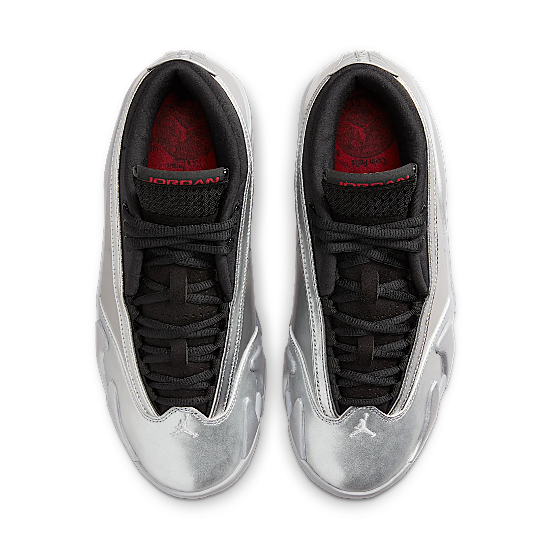 Air Jordan 14 Retro Metallic Silver, Metallic Silver/Fire Red-Wolf Grey-Black (DH4121-060)