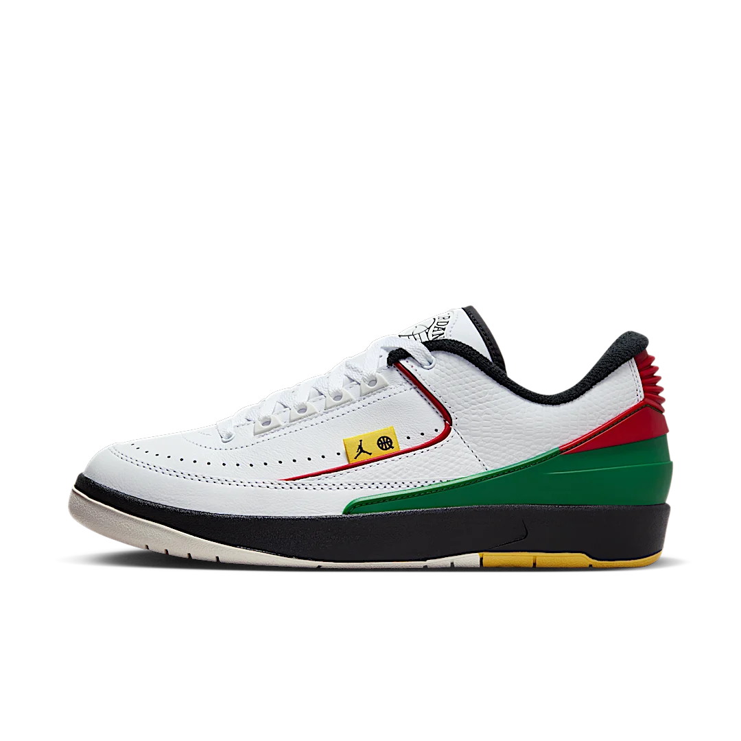 Air Jordan 2 Retro Low Quai 54 (2023), White/Green-Red (FN7686-100)