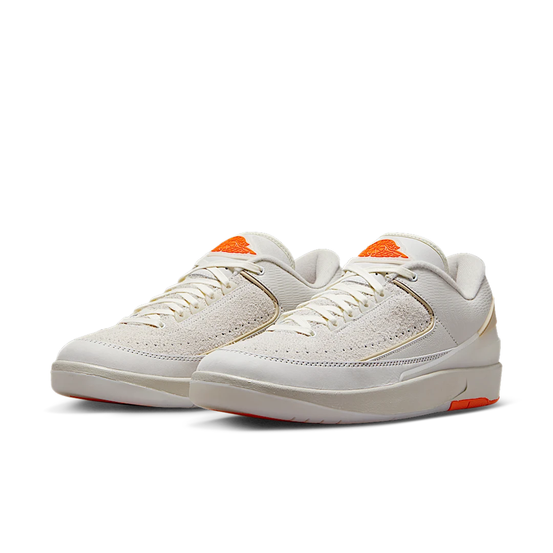 Air Jordan 2 Retro Low Shelflife, White/Sail-Light Bone-Bright Mandarin (DV7128-110)