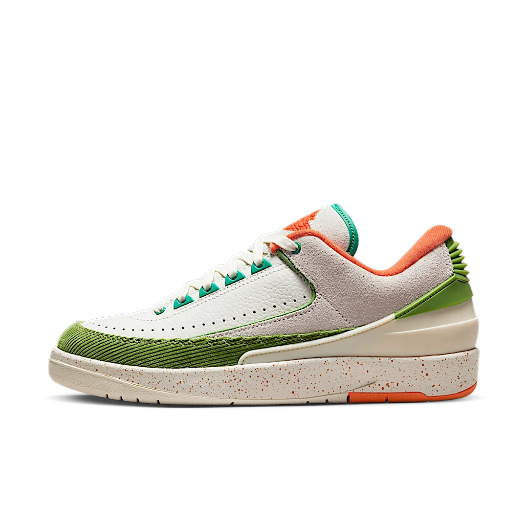 Air Jordan 2 Retro Low TITAN, Sail/Safety Orange/Chlorophyll/Coconut Milk (DV6206-183)