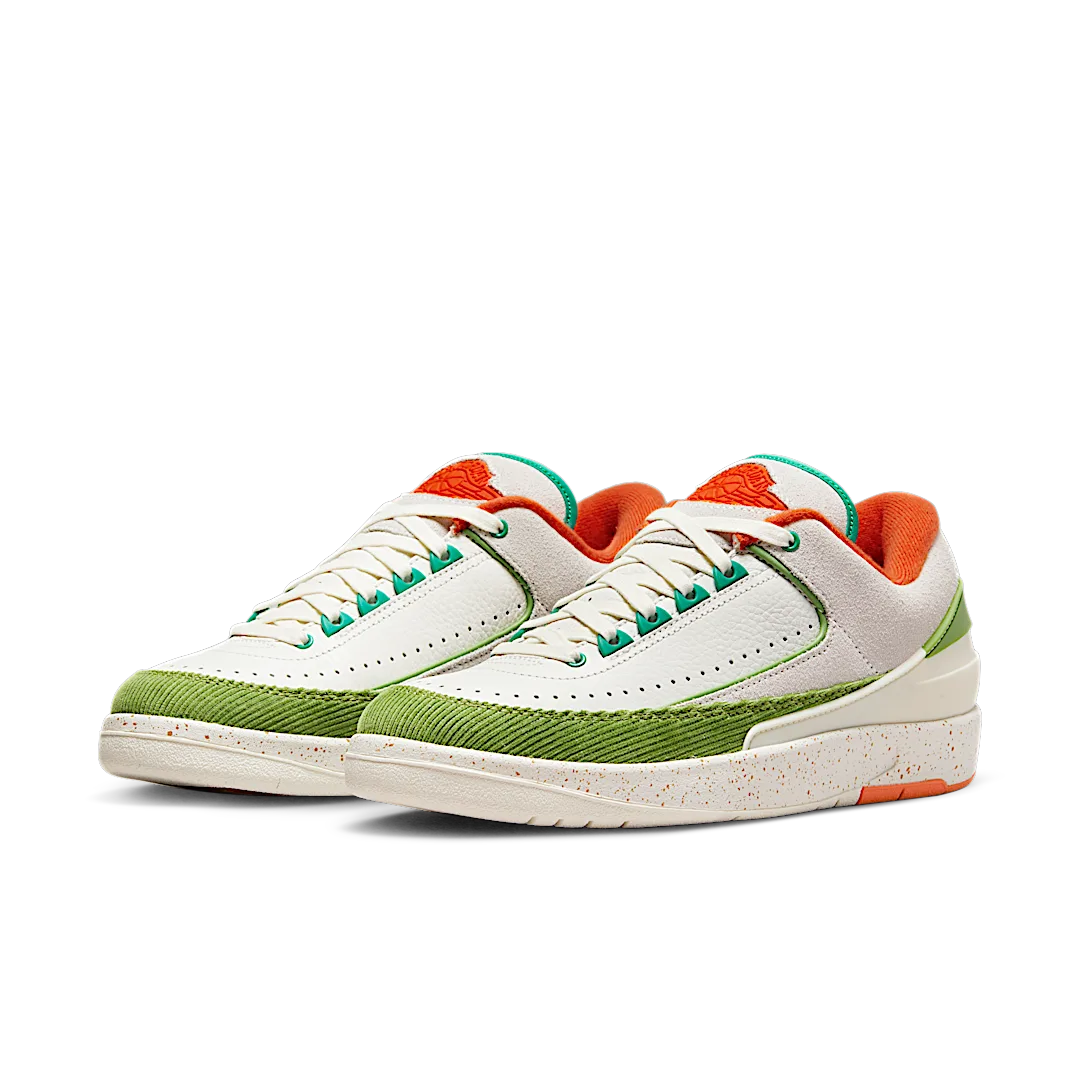 Air Jordan 2 Retro Low TITAN, Sail/Safety Orange/Chlorophyll/Coconut Milk (DV6206-183)