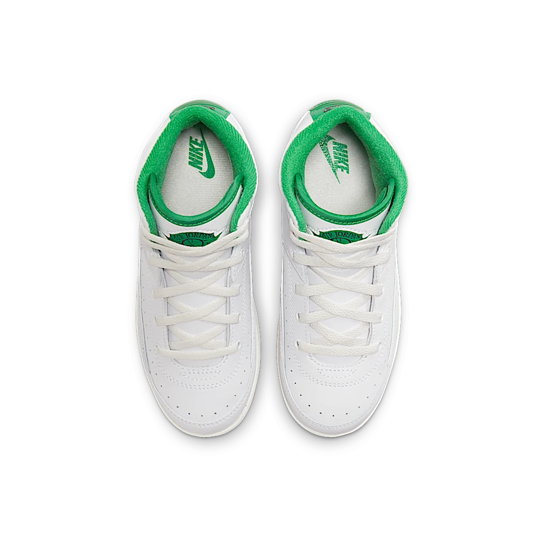 Air Jordan 2 Retro Lucky Green (PS), White/Lucky Green/Sail/Light Steel Grey (DQ8564-103)