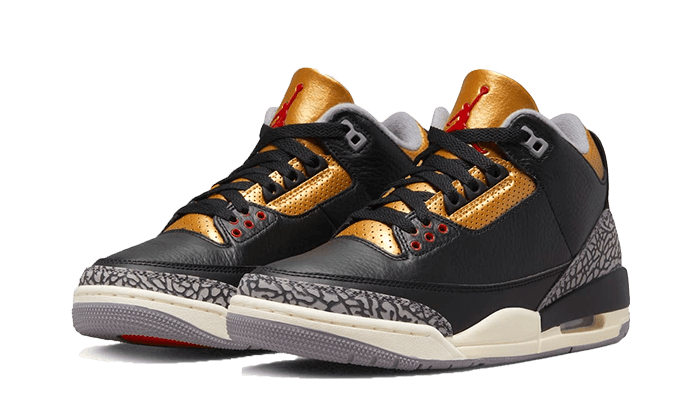 Air Jordan 3 Retro Black Cement Gold, Black/Fire Red/Metallic Gold/Cement Grey (CK9246-067)