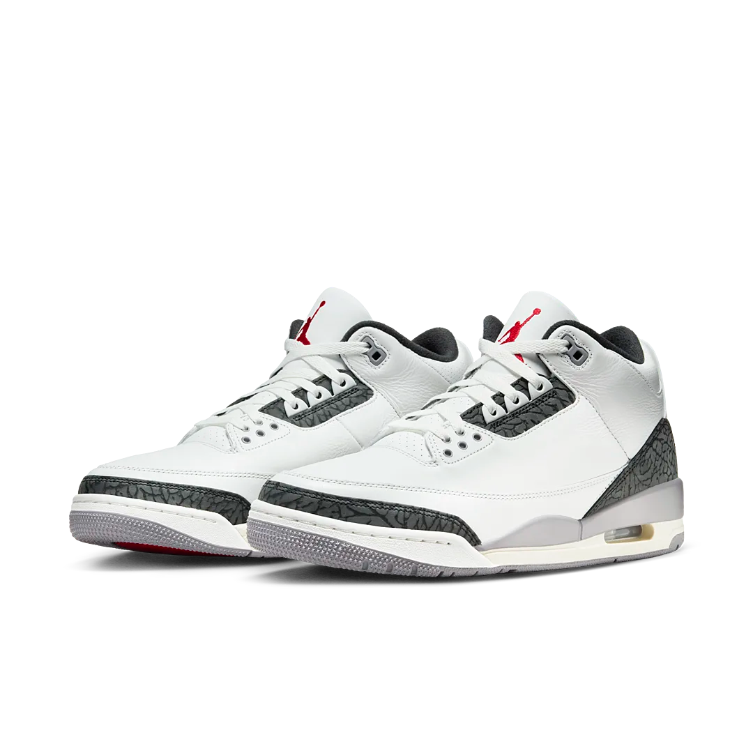 Air Jordan 3 Retro Cement Grey, Summit White/Fire Red/Cement Grey/Black (CT8532-106)