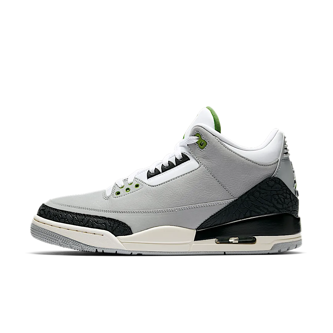 Air Jordan 3 Retro Chlorophyll, Light Smoke Grey/Chlorophyll-Black-White (136064-006)