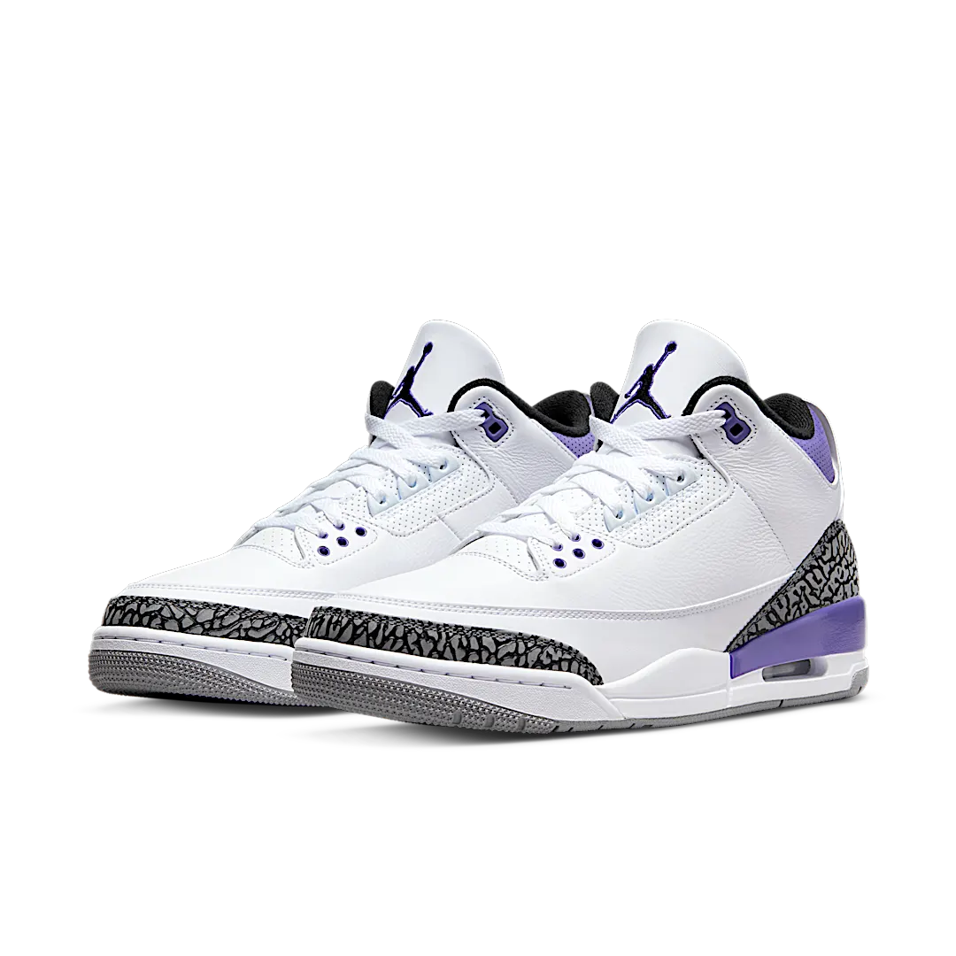 Air Jordan 3 Retro Dark Iris, White/Black/Dark Iris/Cement Grey (CT8532-105)