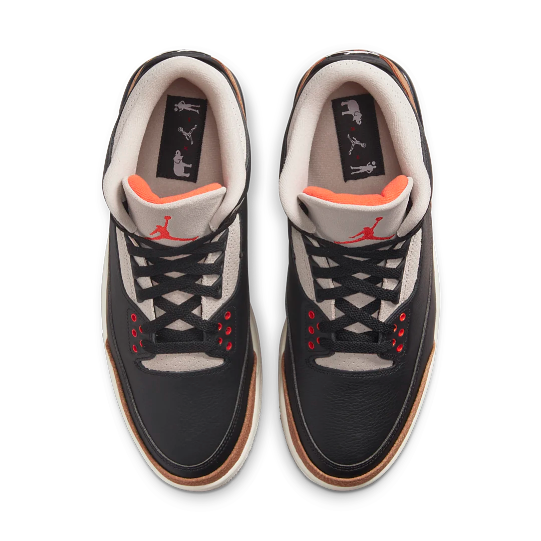 Air Jordan 3 Retro Desert Elephant, Black/Rush Orange/Fossil Stone/Sail (CT8532-008)