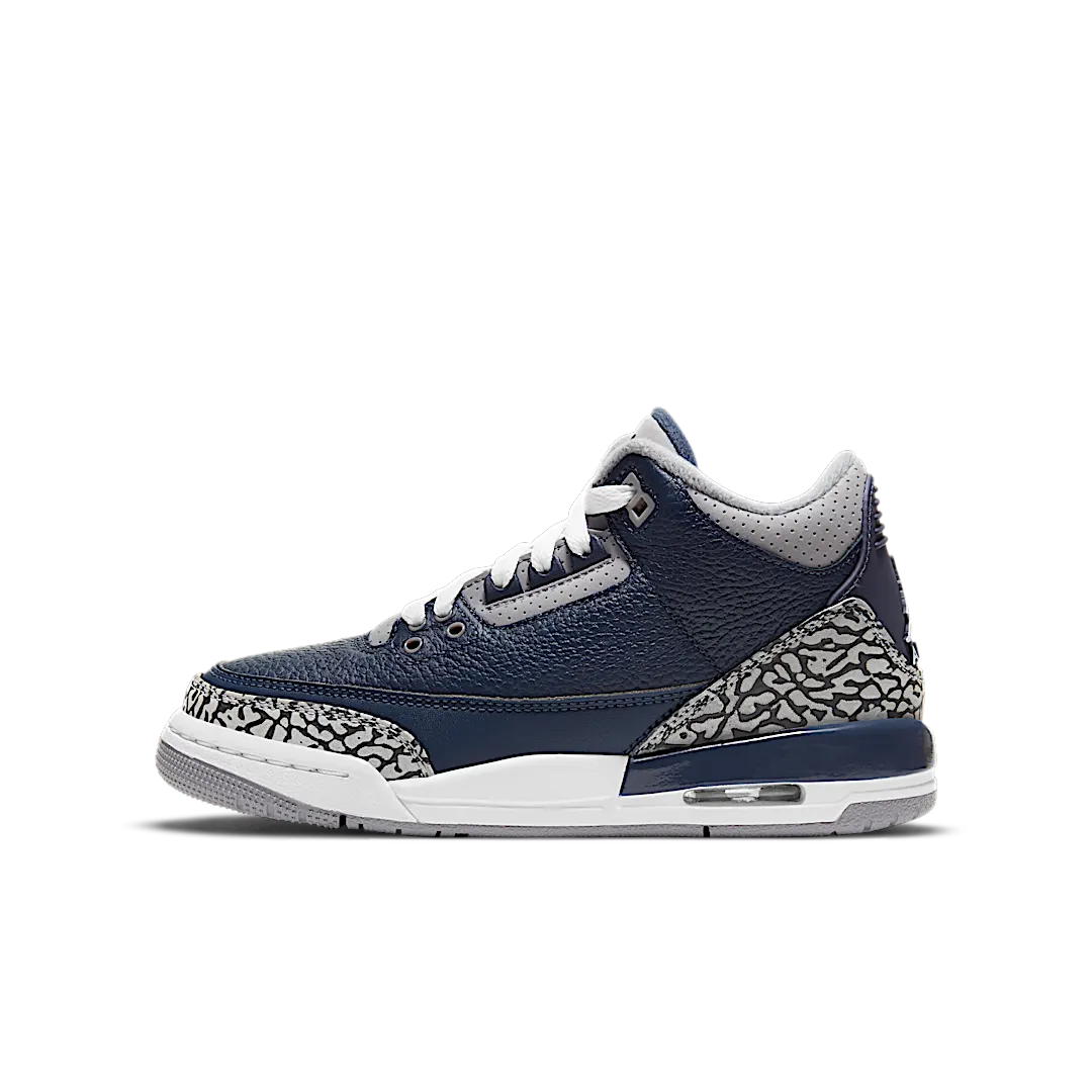 Air Jordan 3 Retro Georgetown (2021), Midnight Navy/Cement Grey-White (398614-401)