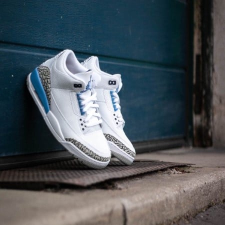 Air Jordan 3 Retro UNC (2020), White/Valor Blue-Tech Grey (CT8532-104)