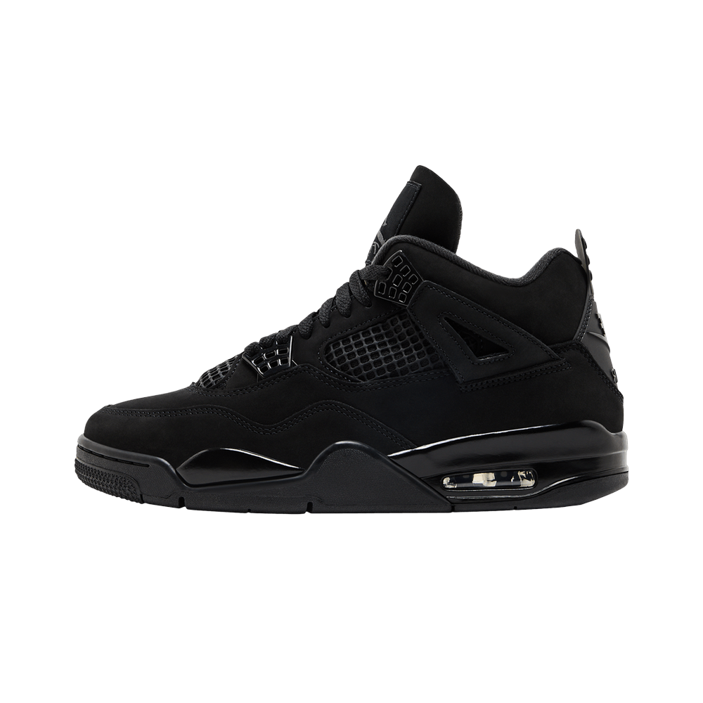 Air Jordan 4 Retro Black Cat (2025), Black/Black/Light Graphite (FV5029-010 / IB4171-010)