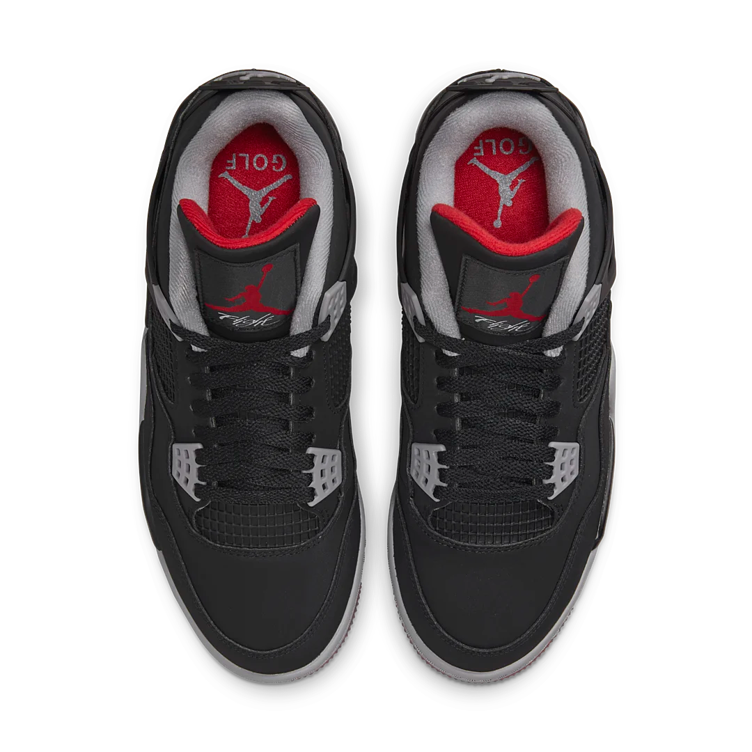 Air Jordan 4 Retro Golf Bred, Black/Fire Red-Cement Grey-White (CU9981-002)